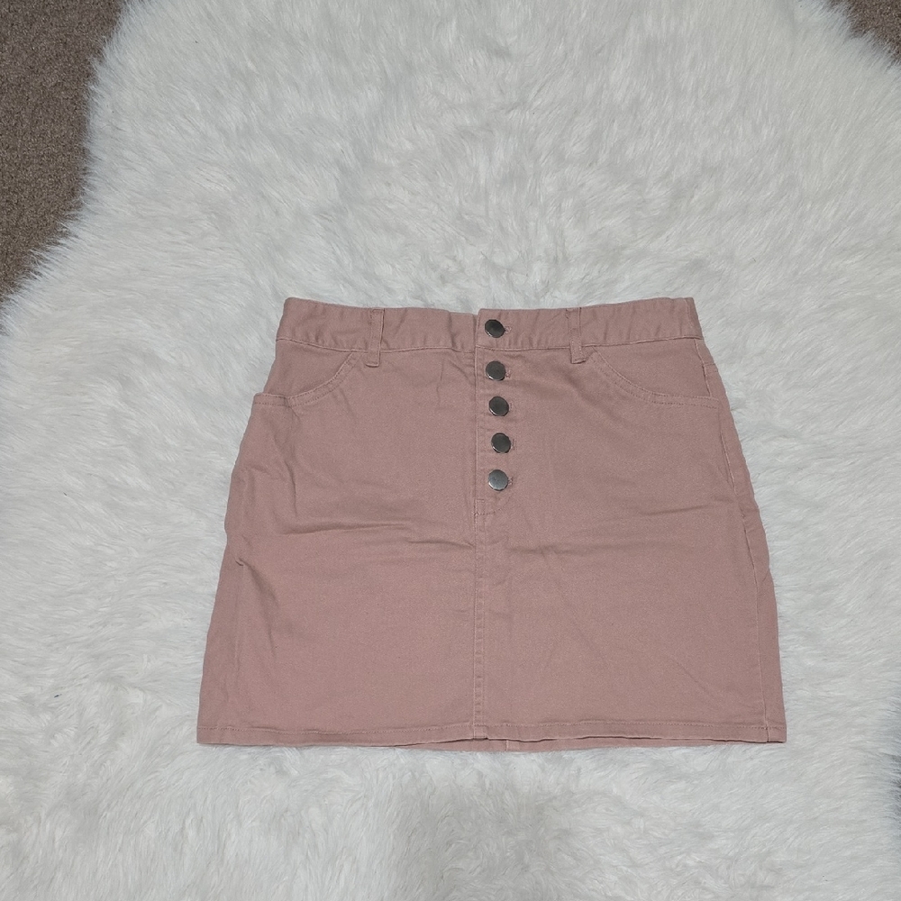 Forever 21 Dusty Pink Mini Skirt with Buttons